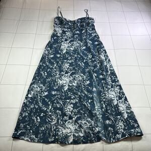 Abercrombie & Fitch Dress Womens Midi Camille Dress Blue Floral